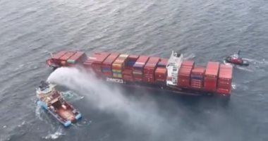 اندلاع حريق على سفينة شحن محملة بالأخشاب قبالة ساحل السويد